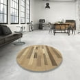 thumbnail image 4 of Ahgly Company Machine Washable Indoor Round Contemporary Sand Brown Area Rugs, 5' Round, 4 of 7