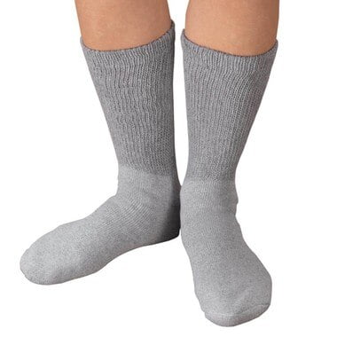 Active Pro Diabetic Socks Size 9 - 11 Crew Set of 3 Pair Pack -Gray