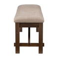 thumbnail image 3 of Linon Kraven Dining Bench Upholstered Seat Wood Frame in Dark Hazelnut Stain, 3 of 10