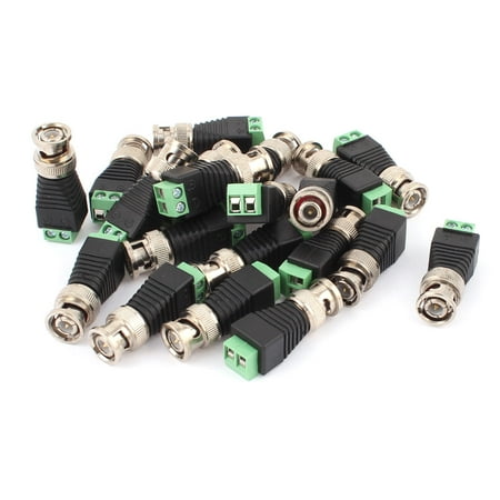 Balun Sender - Unique Bargains 20pcs Coax CAT5 to CCTV Camera BNC Male Video Balun Connector Adapter