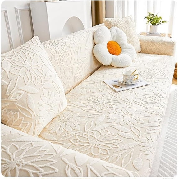 Lanola Floral Pattern Sofa Slipcovers Stretch Jacquard Sofa Seat Cushion Covers Pet Friendly Sofa Covers Non-Slip Furniture Protectors for Armchair Loveseat Sectional Couch