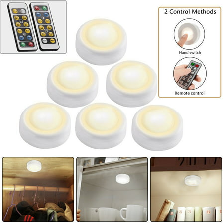 6X LED Dimmable Kitchen Counter Under Cabinet Closets Lighting Puck Light
