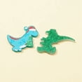 thumbnail image 5 of 1 bag 4pcs 4 styles Printed Opaque Acrylic Pendants with Glitter Sequins for Christmas Dinosaur with Christmas Tree/Hat/Gift box Charm Mixed color 36~40x33~42x2~2.5mm Hole: 1.6~1.8mm 1pc/style, 5 of 5