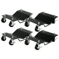 thumbnail image 1 of Ensemble de 4 Roulettes de Voiture Noires Robustes, Ensemble de 4 Grandes Roues pour Déplacer des Voitures, Roulettes en Acier de 3,5 Po, Rails Antidérapants, Acier Allié, 1 of 7