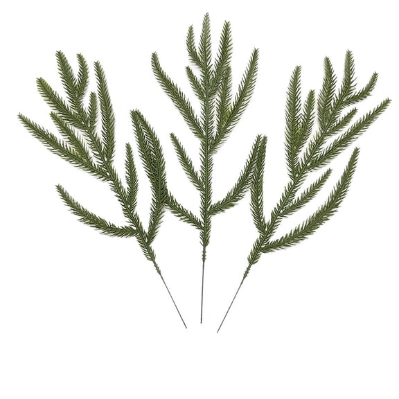 10pcs 13.7in Soft Rubber Artificial Pine Needle Rattan – Lifelike Green Christmas Garland Picks for Tree, Wreath, DIY Decor