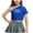 Blue, variant on JoyHoop T-Shirts Kids Girls Jazz Dance Tops Fashion Children'S Clothes One Shoulder Crop Top Short Sleeve T-Shirt Dancewear