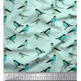 thumbnail image 1 of Soimoi Green Georgette Viscose Fabric Artistic Bird Print Fabric by Yard 44 Inch Wide, 1 of 3