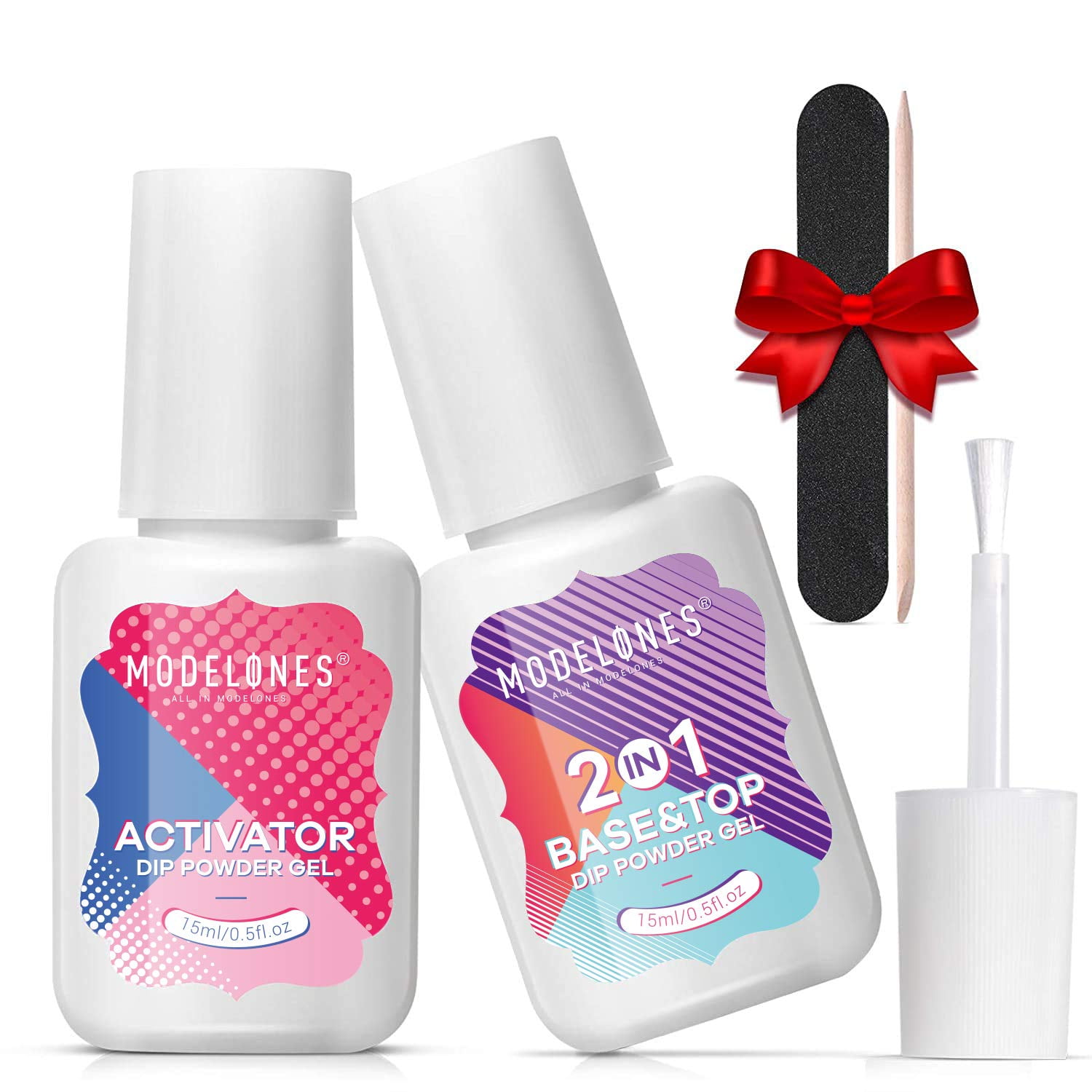 Modelones 2in1 Base Top Coat Dip Powder Gel And Activator For Nail Art Manicure Contain Nail Accessories For Gift Valentine S Day Gift For Easter Walmart Com