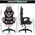 thumbnail image 2 of HOFFREE Gaming Chair with Speakers ANG Lights Massage Computer Gaming Chair with Footrest High Back Video Game Chair for Girls Pink and Black, 2 of 7