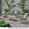thumbnail image 2 of Noble House Hampton 4-Piece Outdoor Wood and Wicker Loveseat Set in Black, 2 of 18
