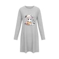 thumbnail image 6 of Taqqpue Womens Halloween Cotton Nightgown Long Sleeves Round Neck Sleepshirt Print Nightshirt Casual Plus Size Knee Length Sleep Dress Pullover Halloween Pumpkin Printed Sleep Shirt for Women, 6 of 6