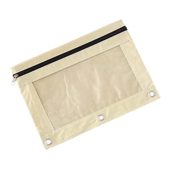 Kyusrd Pencil Pouch for 3 Ring Binder,Oxford Cloth Pencil Case with Zipper,Transparent Document Storage Bag,Large Capacity Detachable Folder