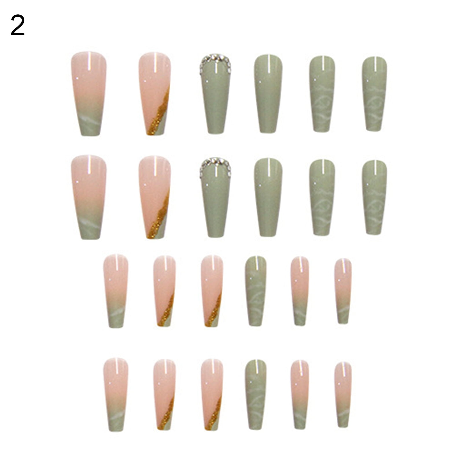 1 Set Fake Nails with Nail Glue Full Cover Press on Nails Extension