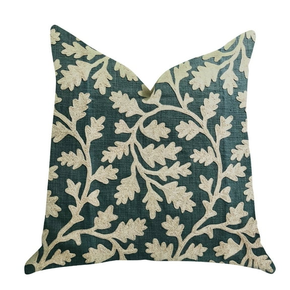 Plutus 20" x 30" Wild Emerald Figleaf Luxury Throw Pillow in Green