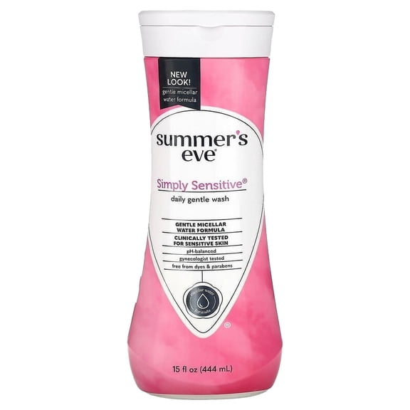 Summer’s Eve Simply Sensitive Daily Feminine Wash, Removes Odor, pH Balanced, 15 fl oz