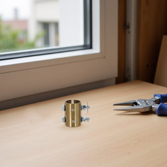 Luxshiny Golden Ceiling Fan Downrod Coupler with Open Slot Design for Secure Stable Fan Mounting