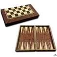 thumbnail image 4 of Hakan Backgammon Set 17.3” Wooden Foldable Board with Dice & Checkers Portable Tavla Game 2-Player, 4 of 9