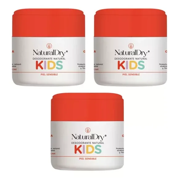 Desodorante Naturaldry KIDS Piel Sensible 3 Pz Natural