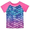thumbnail image 3 of Esaierr Toddler Girl Swimsuits Two Piece Beach Rash Short Sleeve Shorts Protective Swimsuit for 4T-10T, 3 of 6