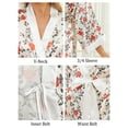 thumbnail image 3 of AMITOFO Long Satin Kimono Robes for Women – Lightweight Silky Floral Bathrobe with 3/4 Sleeves, Soft Cozy Loungewear, Sizes S to 5XL, 3 of 7