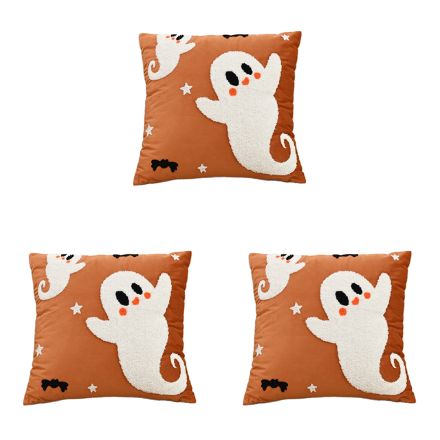 Funda Almohada Decorativa Bordada Halloween para Del (gran Fantasma) Rojo