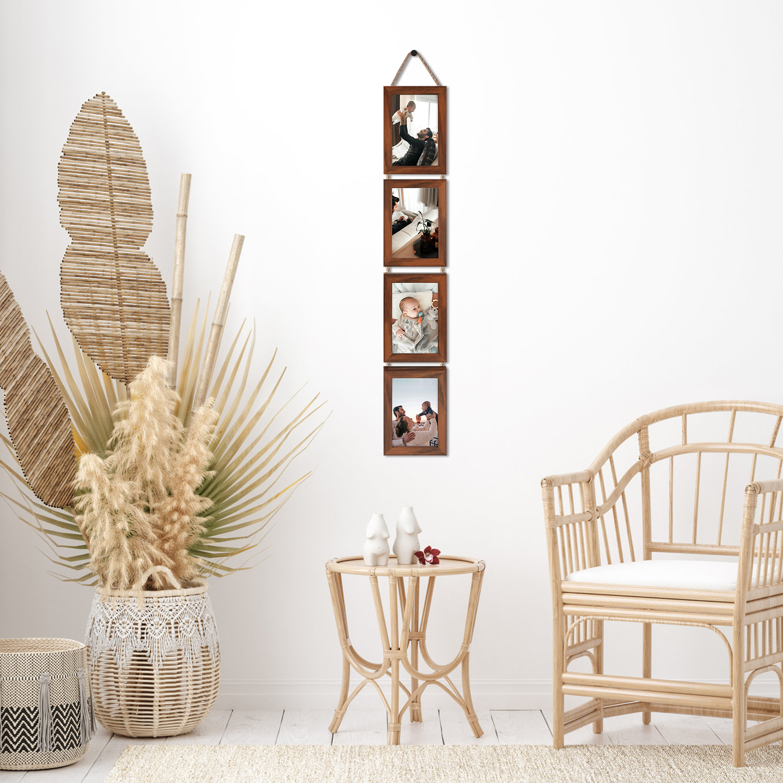 P433C6383 4x6 Picture Frame - Wood Black Photo Frame With Glass For Wall Or Tabletop Display