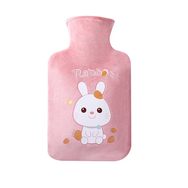 Bolsa de agua caliente de invierno para estudiantes, bolsa de agua caliente de pvc con dibujos animados, bolsa calentadora de manos para mascotas de felpa, rosa, 1000ml JAMW Sencillez
