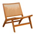 thumbnail image 4 of veasfak Wood Frame Handwoven Rattan Lounge Chair Multipurpose for Balcony 63x70x73cm Brown, 4 of 8