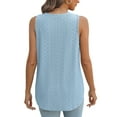 thumbnail image 5 of Summer V-neck T-shirt sleeveless hollow jacquard top casual vest for women, 5 of 5