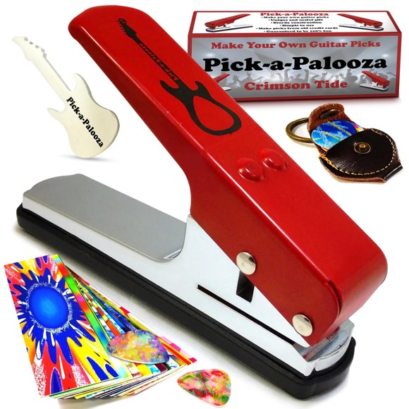 Pick-a-Palooza® Trousse-Cadeau Méga de Punch pour Guitare Bricolage - Fabricant de Pics pour Guitare de Qualité Supérieure - Rouge