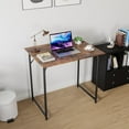 thumbnail image 2 of 32 inch Computer Desk, Study Writing Table for Small Space, Save Space Office Desk with Metal Legs, Modern Steel Frame Wood PC Workstation for Home Office, Vintage, 2 of 7