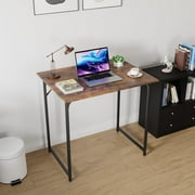 32 inch Computer Desk, Study Writing Table for Small Space, Save Space Office Desk with Metal Legs, Modern Steel Frame Wood PC Workstation for Home Office, Vintage