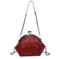 thumbnail image 4 of Bolso de Hombro con Cadena Yuyangstore para Mujer Pequeño Tipo Cartera Rojo Oscuro, 4 of 8