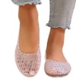 thumbnail image 2 of Domuza jelly sandals for women, Glitter Hollow Out Closed Toe Slip-On Flats, Breathable Water Shoes for Beach Summer Casual Wear White 6.5（EU-37）, 2 of 6