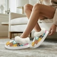 thumbnail image 3 of FUIALDOLG Cartoon Cats Print Slippers for Women Indoor Non-Slip, Fuzzy Slipper with Thick Sole, Winter Warm House Shoes, Cozy Gifts for Women, Size 7-8, 3 of 7