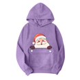 thumbnail image 4 of SRZYMJ Christmas Hooded Sweatshirts for Women Retro Santa Graphic Long Sleeve Shirt Xmas Pullover Tops, 4 of 4