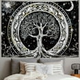 thumbnail image 2 of Orinice  Tree of Life Tapestry Hippie Sun and Moon Phase Galaxy Star Tapestries Wall Hanging Black White Art Nature Aesthetic Tapestry for Bedroom Dorm Living Room 50x40inch, 2 of 6
