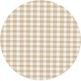 thumbnail image 3 of Round Fitted Tablecloth 44 Inch, Beige Gingham Fitted Round Table Cover Elastic Fitted Tablecloths Waterproof Table Cover Tablecloth Protector for Daily Use Kitchen Dining Party Wedding, 3 of 8