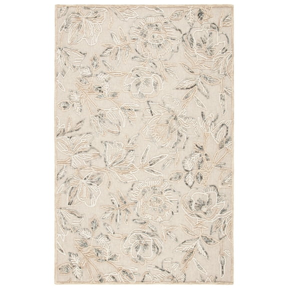 SAFAVIEH Trace Hoyt Floral Area Rug, Beige/Grey, 8' x 10'