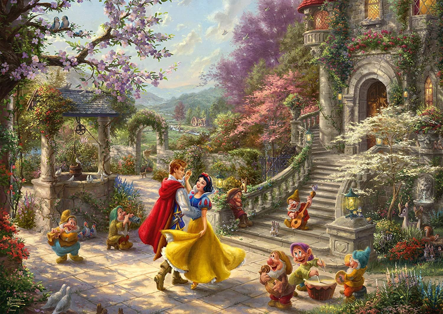 Schmidt 59625 Thomas Kinkade Disney Snow White Dancing Prince 1000 Pc Puzzle