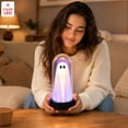 thumbnail image 7 of Halloween Night Light Decor Ghost Jar Glass Halloween Colorful LED Lamp 7.48x4.33in Battery Operated & Soft Light for Bedroom Living Room Indoor Halloween Home Decor by MPOISVA, 7 of 7
