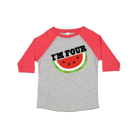 

Inktastic I m Four 4th Birthday Watermelon Gift Toddler Boy or Toddler Girl T-Shirt