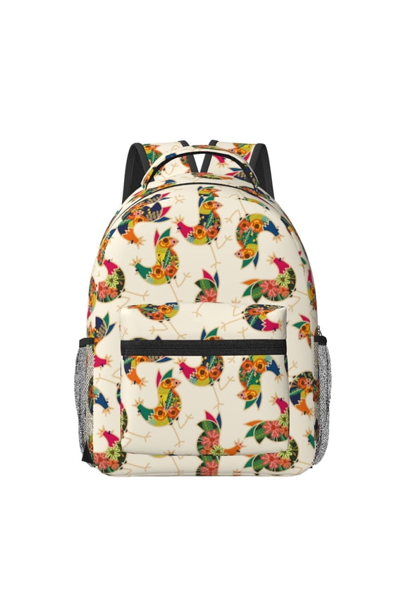 Boho Chicken Travel Backpack: A spacious, stylish computer backpack ideal for men and women, perfect for college, school, or daily travels