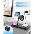 thumbnail image 2 of "ELEGIANT  3-in-1 Wireless Charger, Fast Wireless Charging Dock Station Stand with 18W QC3.0 Adapter for iPhone Samsung Smartphones, for Galaxy Buds,  for Airpods Headphone, for Apple Watch, Qi-Enable, 2 of 6
