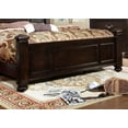 thumbnail image 4 of Traditional Style California King Size Bed Dark Walnut Finish Bedroom Furniture Solid wood Floral Design HB 1pc Bed, 4 of 5