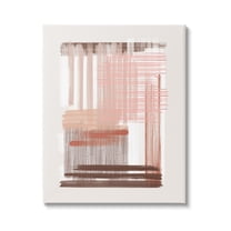 Stupell Industries Pink & Brown Abstract Lines Abstract Painting Gallery Wrapped Canvas Print Wall Art, 16 x 20