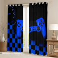 thumbnail image 2 of Castle Fairy Teens Game Gamepads Black Out Curtains for Adults Female Men,Black Blue Geometric Checkered Curtains Pack of 2 (42x63 Each),Video Game Game Controller Bedroom Curtains Bedroom Decor, 2 of 6