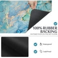thumbnail image 5 of Coffee Mat Marble Dish Drying Mats for Kitchen Counter Teal Turquoise Gold Coffee Maker Mats Hide Stain Absorbent Rubber Backed Coffee Bar Mats for Countertops Coffee Bar Accessories 24"x16", 5 of 6