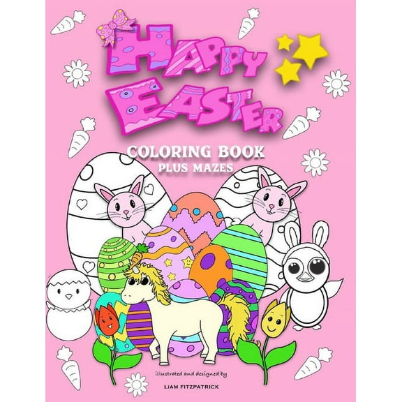 Happy Easter Coloring Book plus mazes (Paperback)