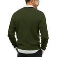thumbnail image 2 of Men's Cable Knit V Neck Sweater Long Sleeve Classic Casual Pullover Knit Top, 2 of 4